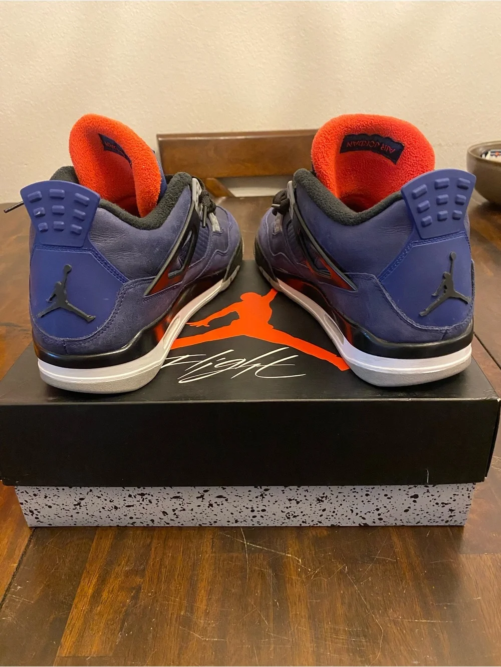 Jordan Men’s Sneakers in Navy Blue with Orange Trim